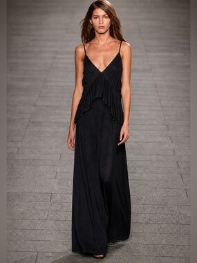 Rachel Pally Black V-Neck Spaghetti-Strap Maxi Dress